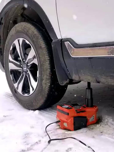 Electric Car Jack Kit 5T | 12V Hydraulic Lift with Impact Wrench – Blue