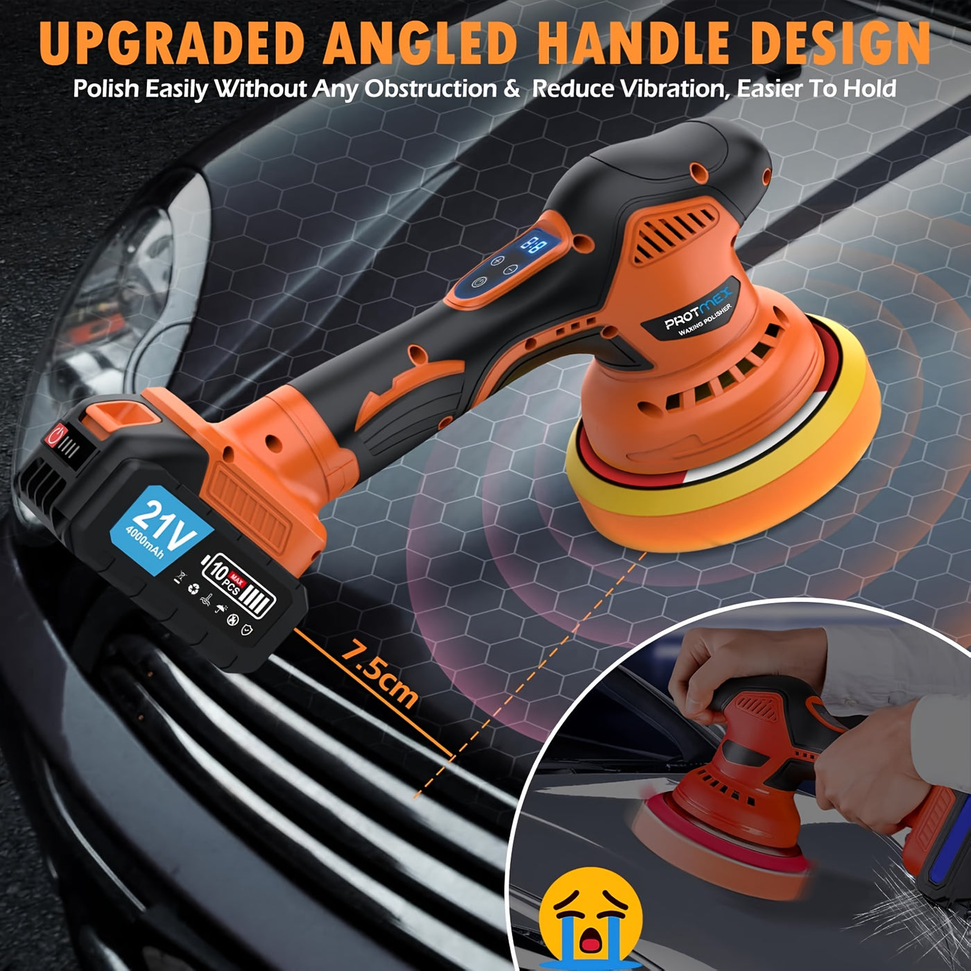 Protmex Cordless Car Buffer Polisher