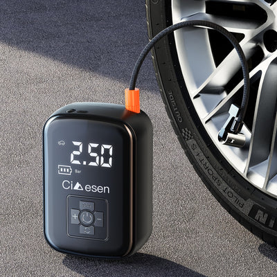 Fast Cordless 1pc Tire Inflator Portable Air Compressor - Digital Display Multi-function Nozzle Adapter