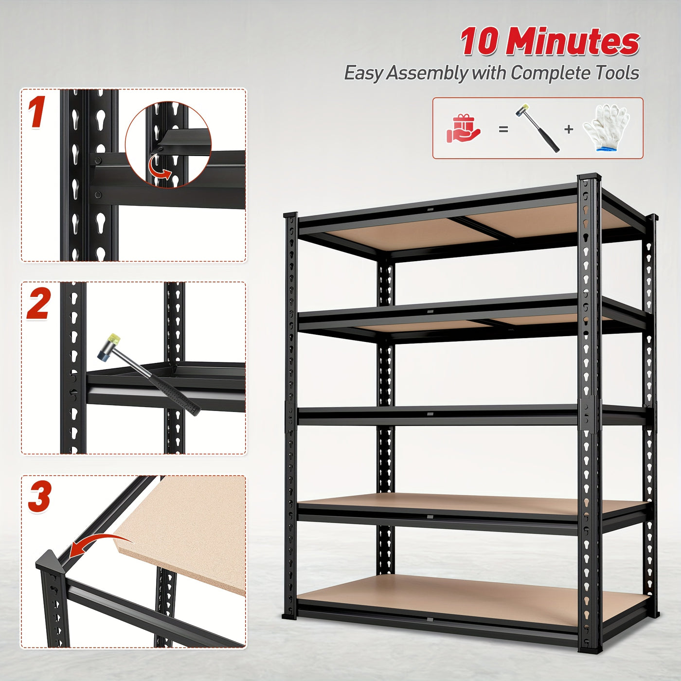 Heavy Duty 5 Tier 2000LBS Metal Shelving Units