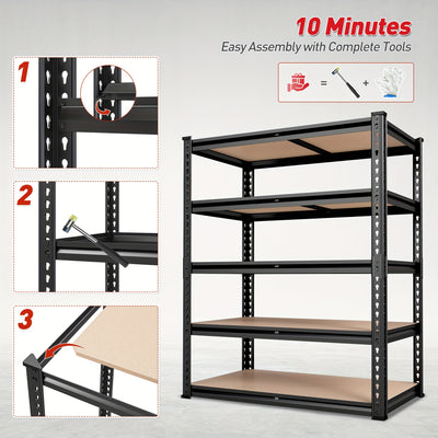 Heavy Duty 5 Tier 2000LBS Metal Shelving Units