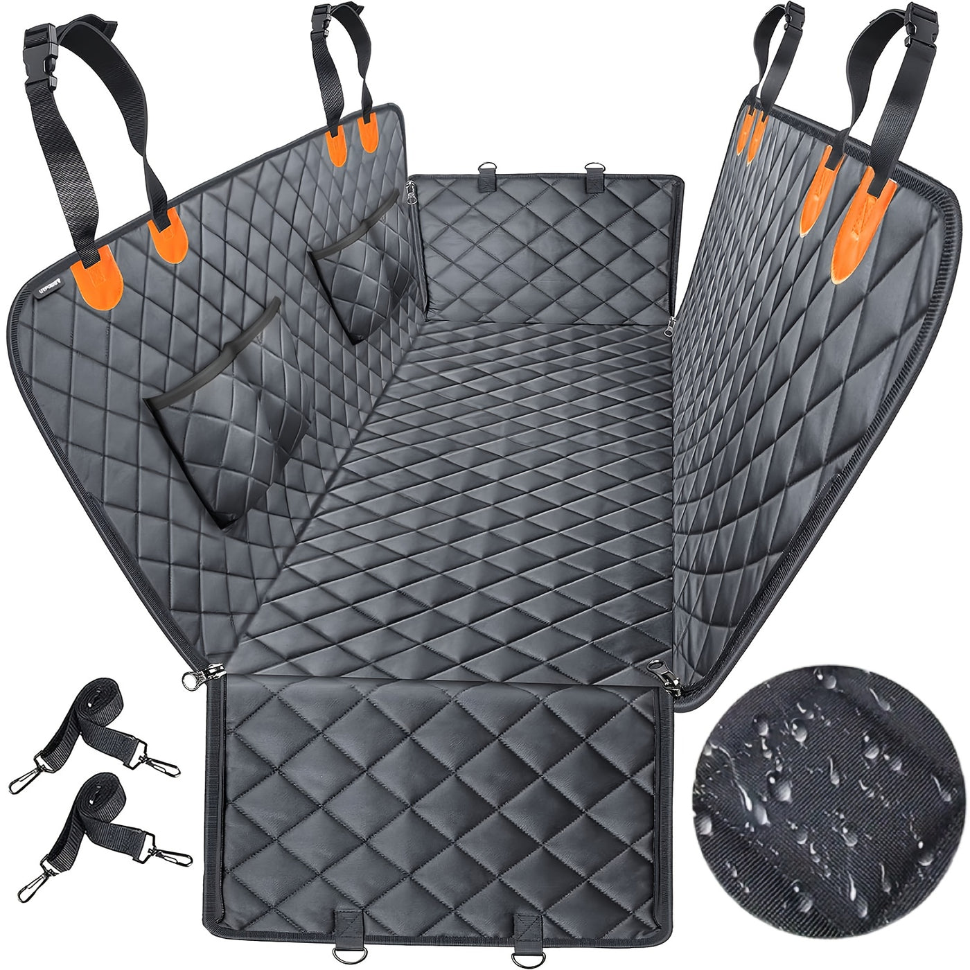 Luxury Quilted Dog Seat Cover for Cars uty Waterproof Pet Hammock
